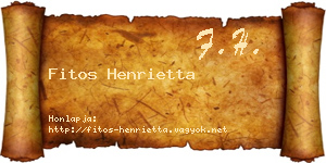 Fitos Henrietta névjegykártya